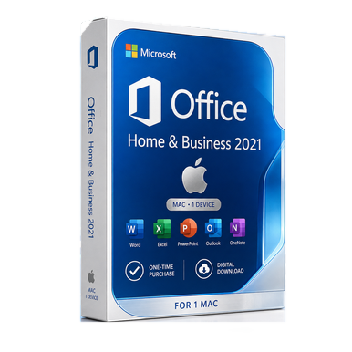 Microsoft Office 2021 Home & Business for Mac – 1 Mac product package and licence artwork