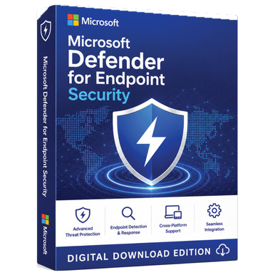 Microsoft Defender for Endpoint Security (P2) for 1 Year product package and licence artwork