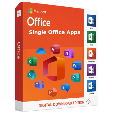Microsoft Office Apps for 1 PC product package and licence artwork