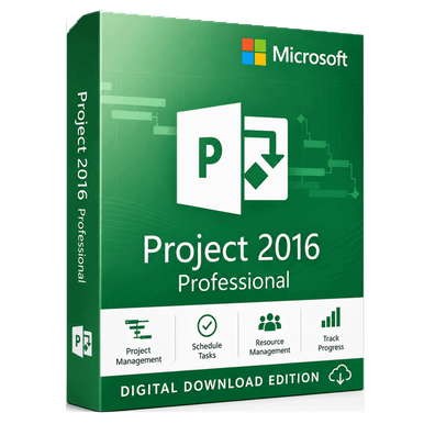 Microsoft Project 2016 Professional for Windows — One-Time Purchase | Digital Download product package and licence artwork