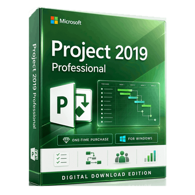 Microsoft Project 2019 Professional for Windows - One-Time Purchase | Digital Download product package and licence artwork