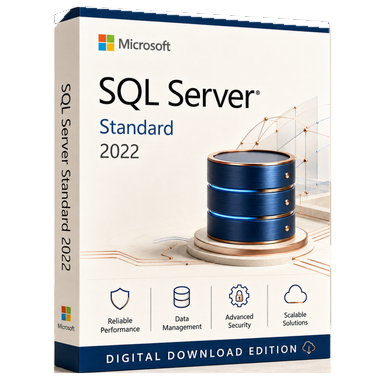 Microsoft SQL Server 2022 Standard Core Licence – Perpetual product package and licence artwork