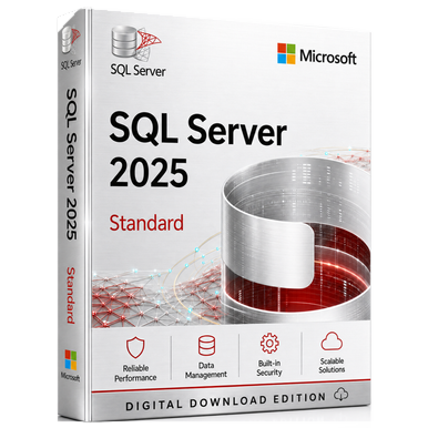 Microsoft SQL Server 2025 Standard Core License – Perpetual product package and licence artwork