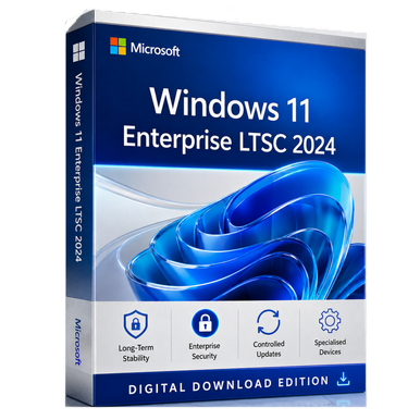 Microsoft Windows 11 Enterprise LTSC 2024 Licence – Digital Delivery product package and licence artwork