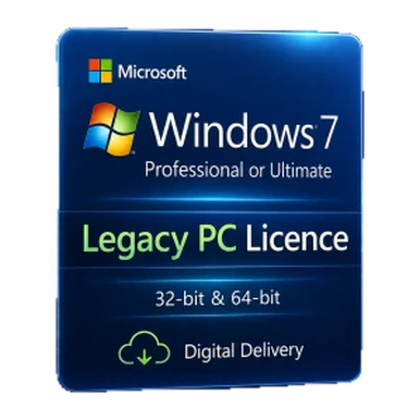 Windows 7 Professional or Ultimate Licence product package and licence artwork