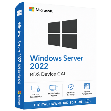Microsoft Windows Server 2022 RDS Device CALs product package and licence artwork