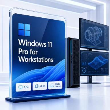 Microsoft Windows 11 Pro for Workstations – 64-bit | 1 PC product package and licence artwork
