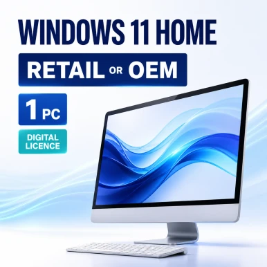 Microsoft Windows 11 Home Licence – Retail or OEM product package and licence artwork